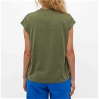 Pangaia Organic Cotton Cropped Shoulder C-Fiber T-Shirt in Rosemary Green