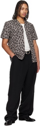 Hugo Taupe Camp Collar Shirt