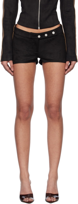 Photo: MISBHV Black Faux Suede Moto Shorts
