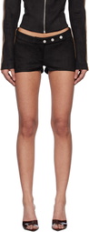 MISBHV Black Faux Suede Moto Shorts