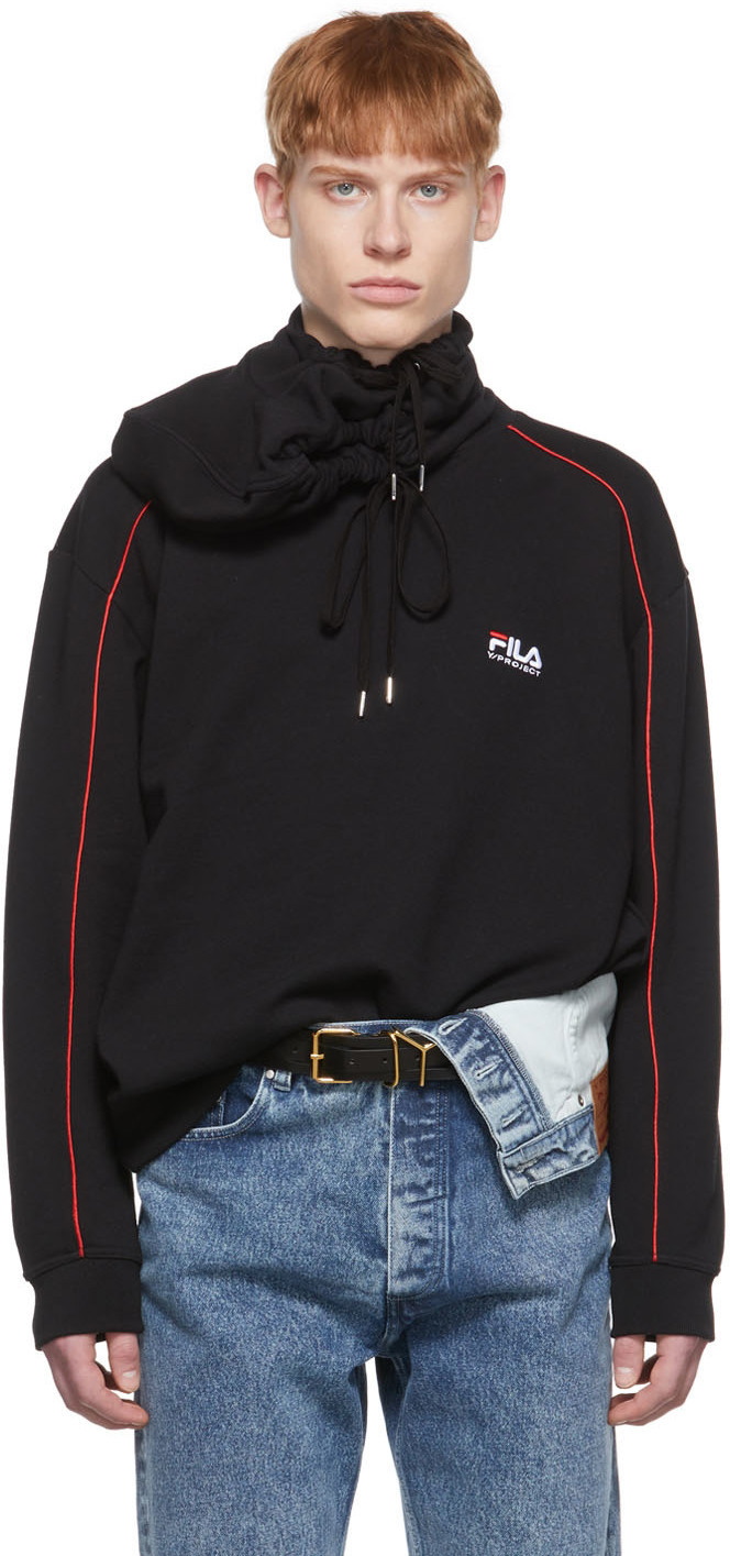 Y/Project Black FILA Edition Cotton Hoodie Y/Project