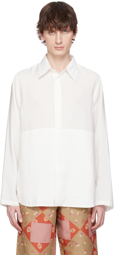 Photo: RANRA Off-White Maker Gauze Modal Poly Classic Shirt