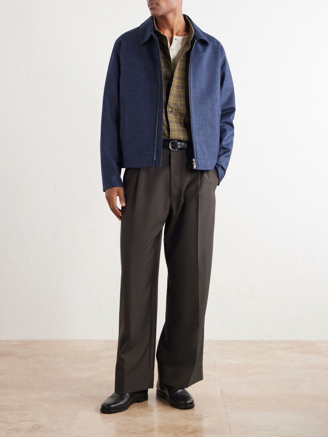 Mr P. - Wool, Silk and Cotton-Blend Blouson Jacket - Blue