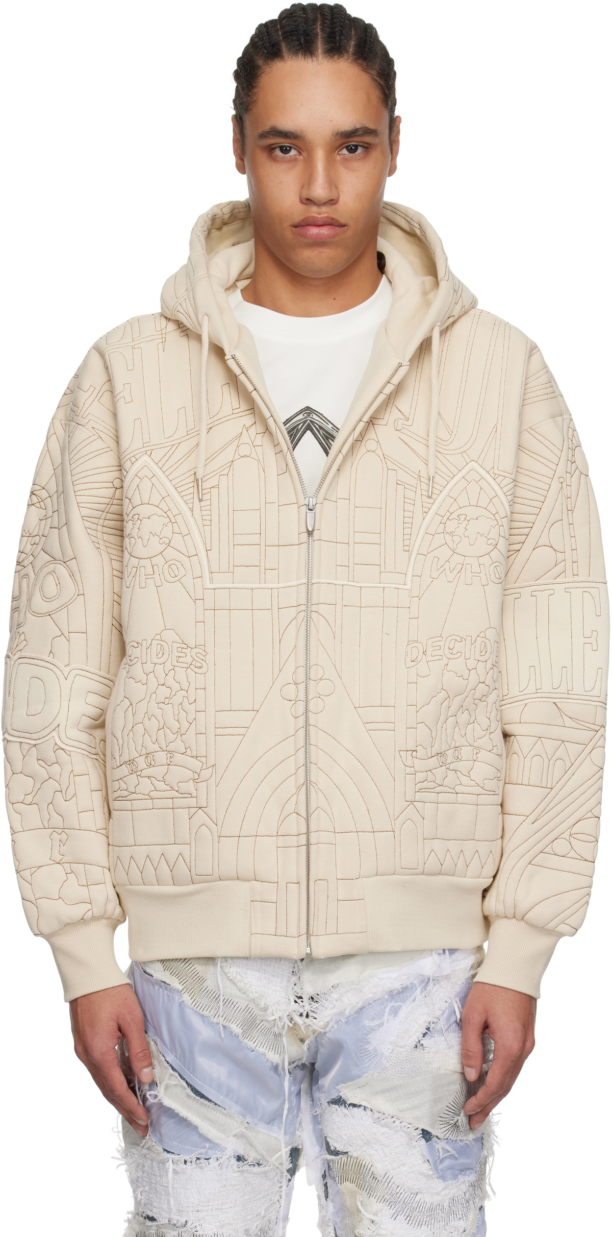 Who Decides War Tan Gleaming Hoodie WHO DECIDES WAR by Ev