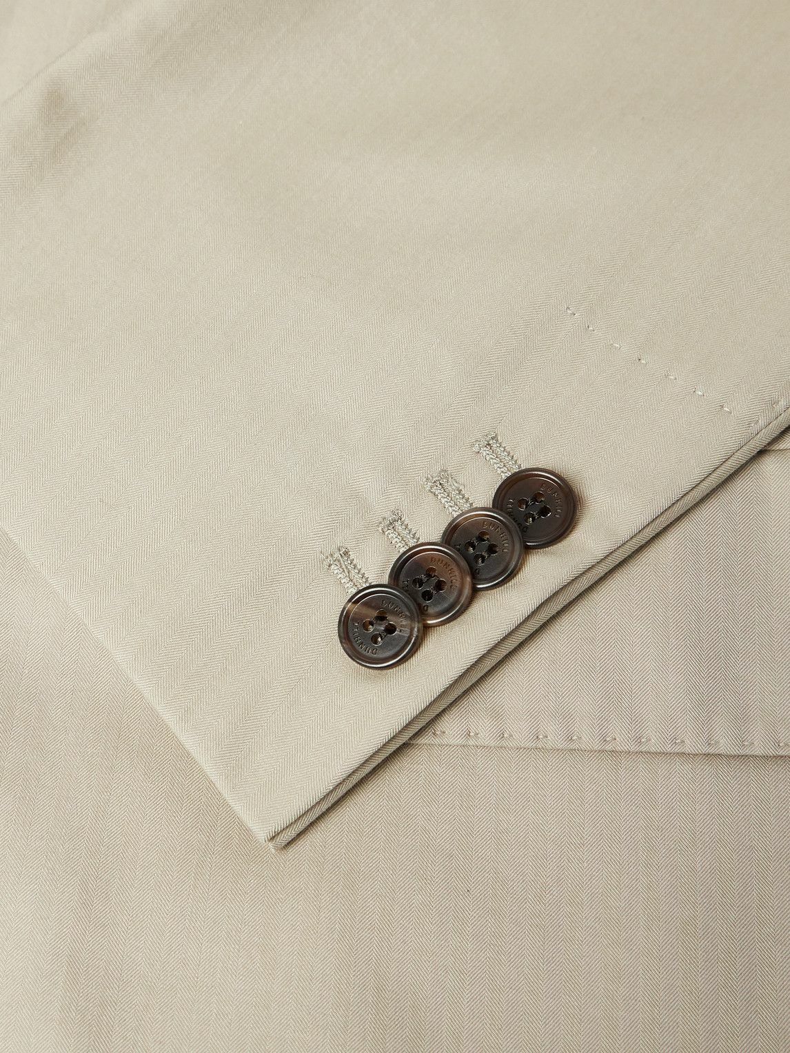 Dunhill - Slim-Fit Herringbone Cotton and Mulberry Silk-Blend Jacket - Neutrals