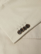 Dunhill - Slim-Fit Herringbone Cotton and Mulberry Silk-Blend Jacket - Neutrals