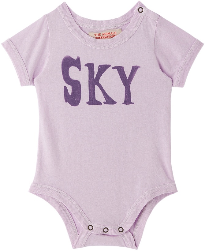 Photo: The Animals Observatory Baby Purple 'Sky' Bodysuit