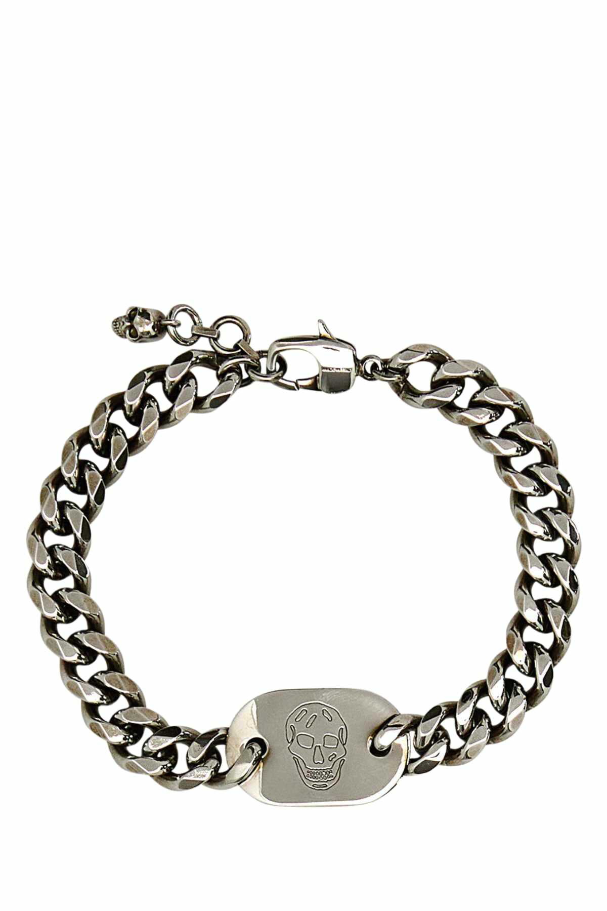 ALEXANDER McQUEENブレスレット THIN TWIN SKULL Alexander McQueen Black Thin Twin Skull Bracelet Alexander