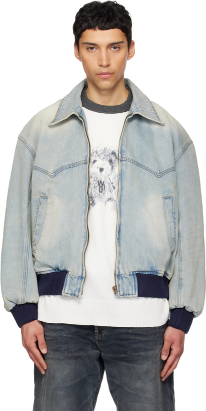Photo: We11done Blue Western Harrington Denim Jacket