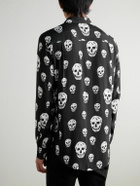 McQueen - Printed Satin Shirt - Black