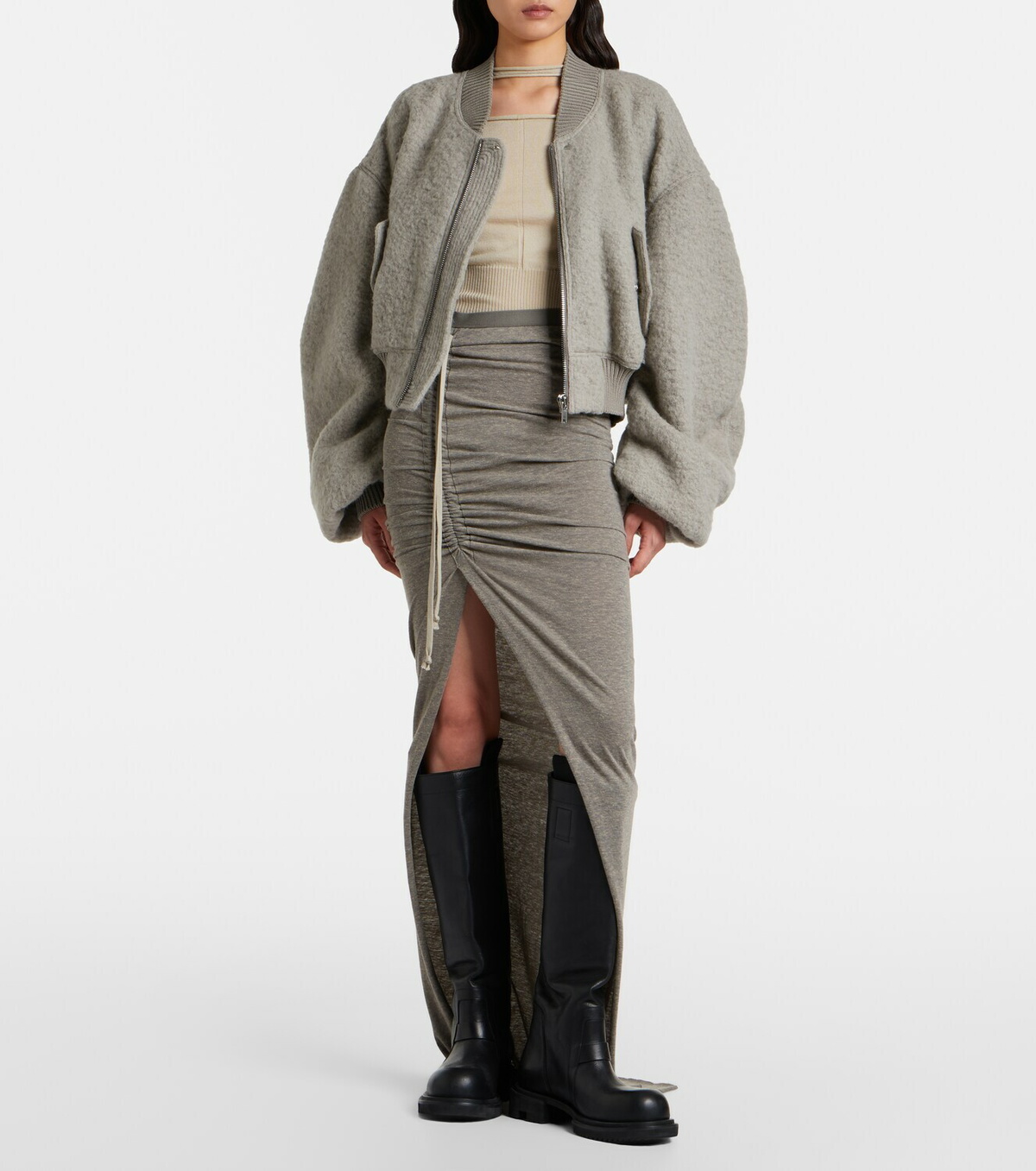 Rick Owens Secchia alpaca and wool-blend bomber jacket