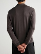 Altea - Pierre Lyocell and Cotton-Blend Jersey Polo Shirt - Brown