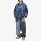 Anglan Men's Denim Mix Fatigue Balloon Pants in Blue/Grey