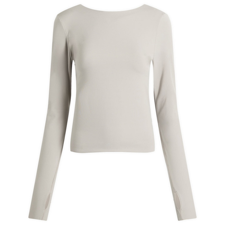 Photo: Nike Women's Zenvy Long Sleeve T-Shirt in Grey/White