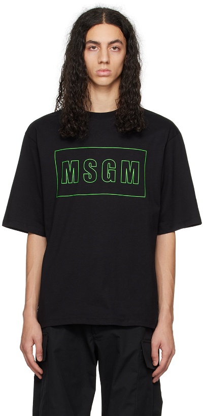 Photo: MSGM Black Printed T-Shirt