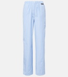 Miu Miu Striped cotton poplin wide-leg pants