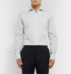 Ermenegildo Zegna - White Cutaway-Collar Checked Cotton Shirt - White