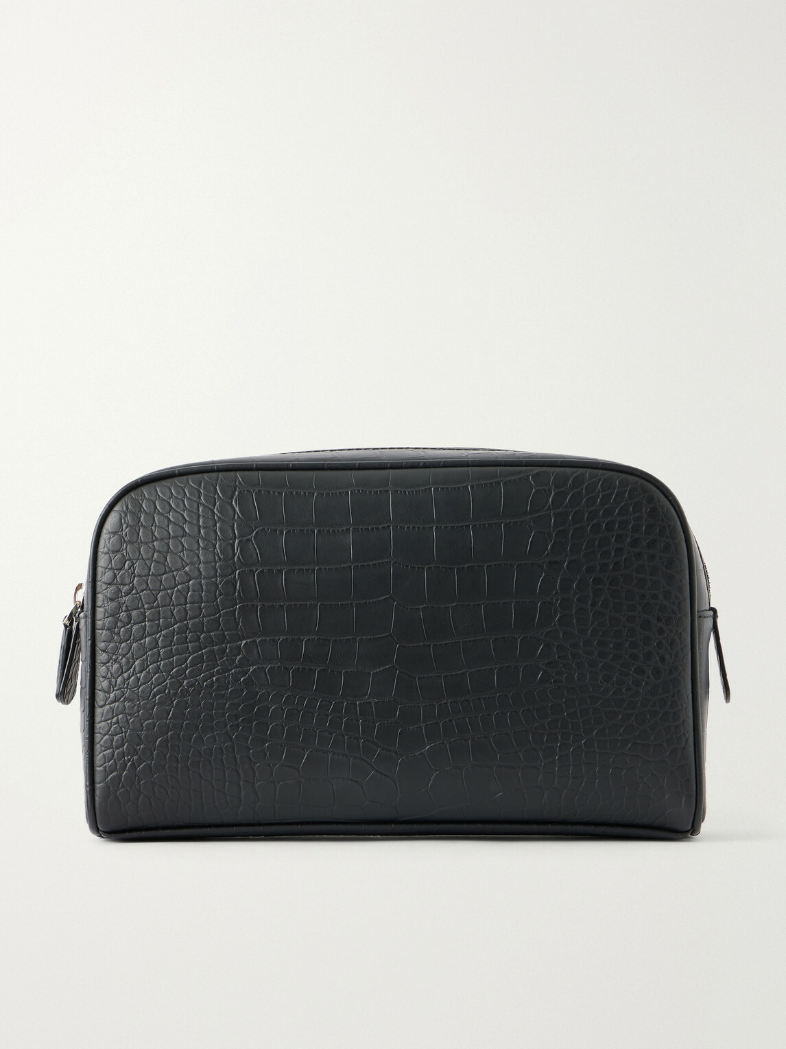 George Cleverley - Croc-Effect Leather Wash Bag - Black