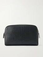 George Cleverley - Croc-Effect Leather Wash Bag - Black