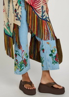 Etro Floral-embroidered Cropped Straight-leg Jeans Blue