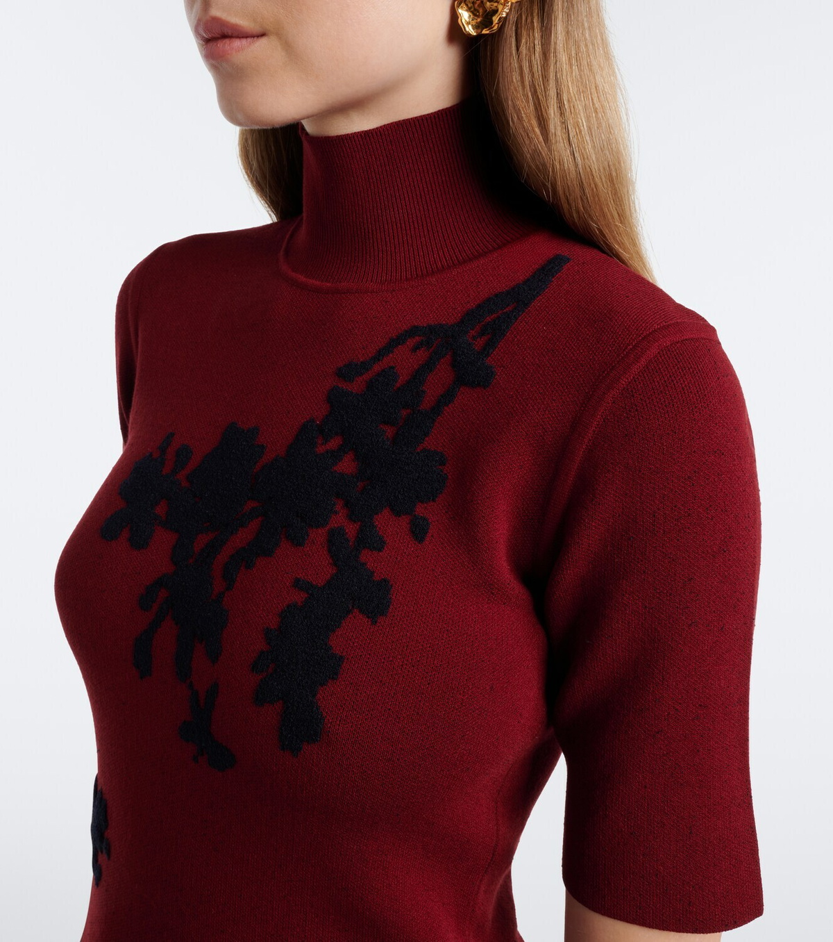 Erdem Floral jacquard turtleneck sweater