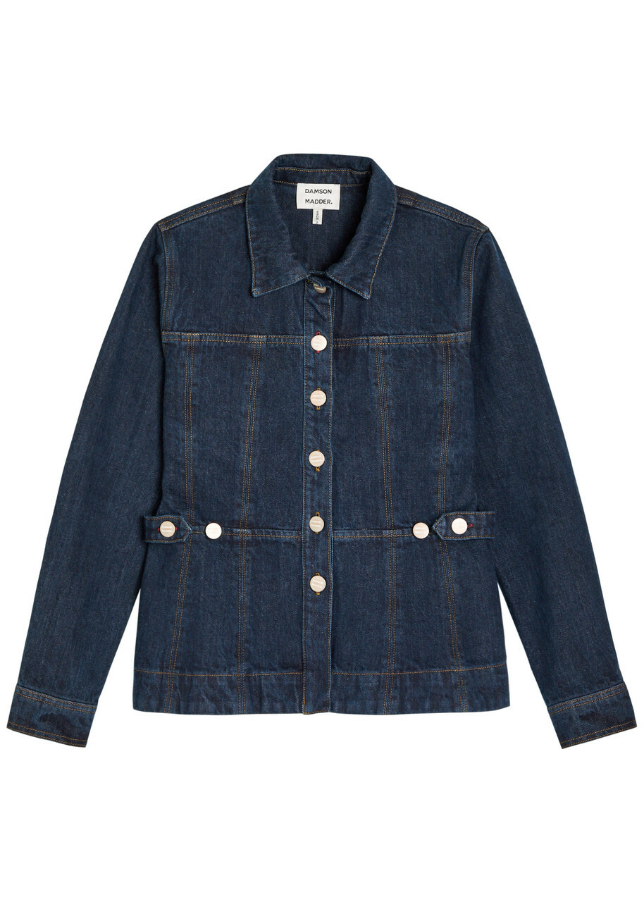 Damson Madder Darbie Panelled Denim Shirt Dark Blue