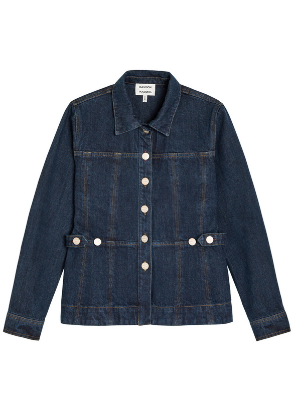 Photo: Damson Madder Darbie Panelled Denim Shirt Dark Blue