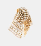 Alessandra Rich Bow crystal-embellished earrings