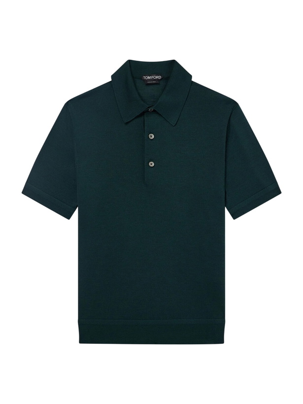 Photo: TOM FORD - Cashmere and Silk-Blend Polo Shirt - Green