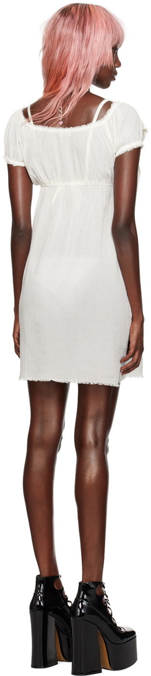 I'm Sorry by Petra Collins SSENSE Exclusive White Mimi Wade Edition Frayed Minidress