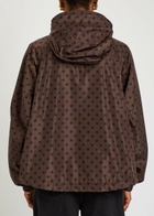 Ganni Polka dot Hooded Shell Jacket Brown