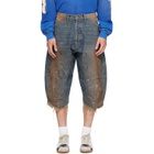 Satoshi Nakamoto Blue Acid Rain Denim Shorts