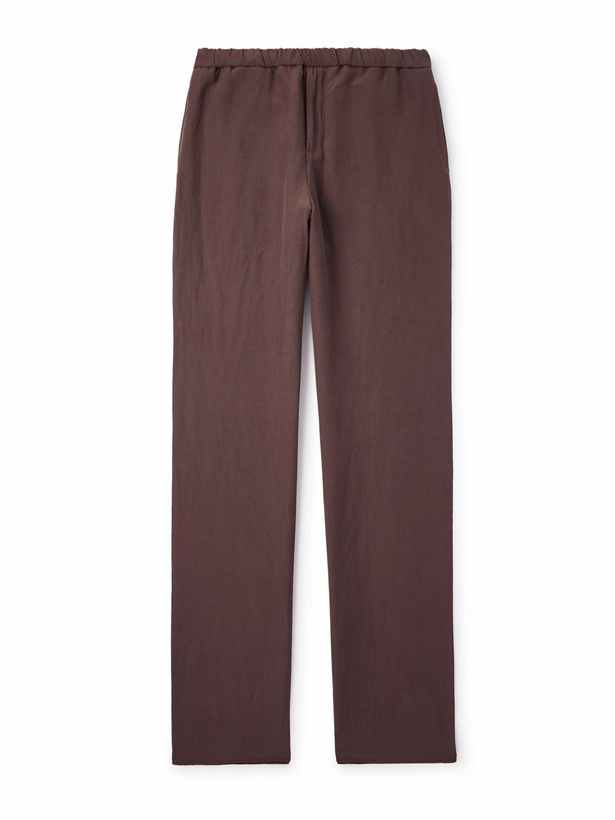 Photo: Loro Piana - Maryln Straight-Leg Linen and Silk-Blend Trousers - Brown
