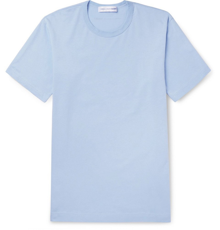 Photo: Comme des Garçons SHIRT - Cotton-Jersey T-Shirt - Blue