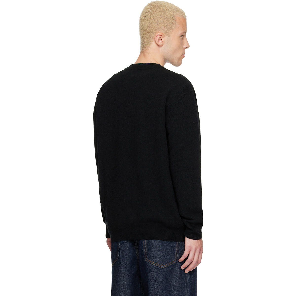 BALMAIN Black Buttoned Eco-Cashmere Knit Sweater