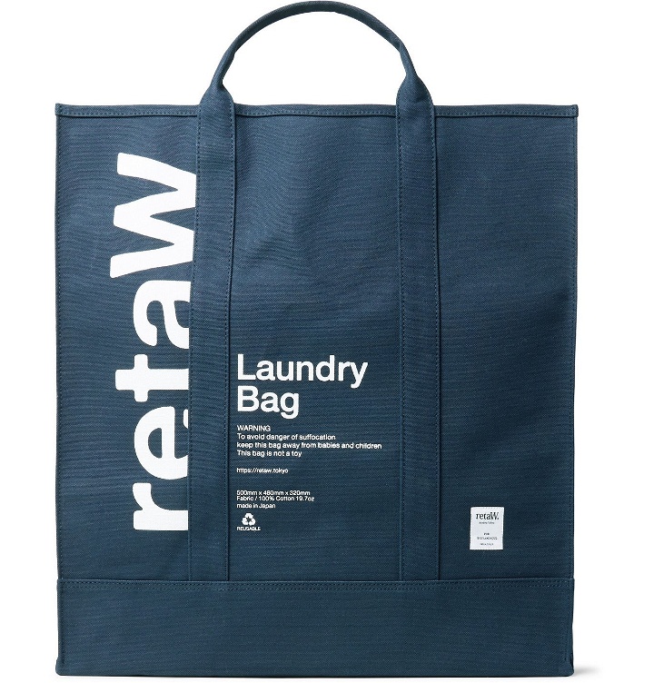 Photo: retaW - Logo-Print Cotton-Canvas Laundry Bag - Blue