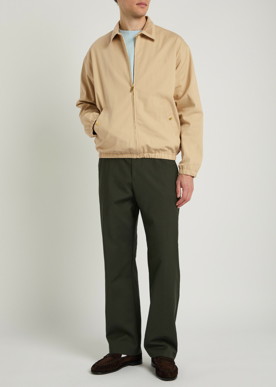 DRÔLE DE Monsieur Le Blouson Drôle Logo Stretch-cotton Jacket Beige