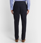 Canali - Kei Slim-Fit Wool-Blend Seersucker Suit Trousers - Blue