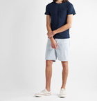 Alex Mill - Striped Cotton-Blend Drawstring Shorts - Blue