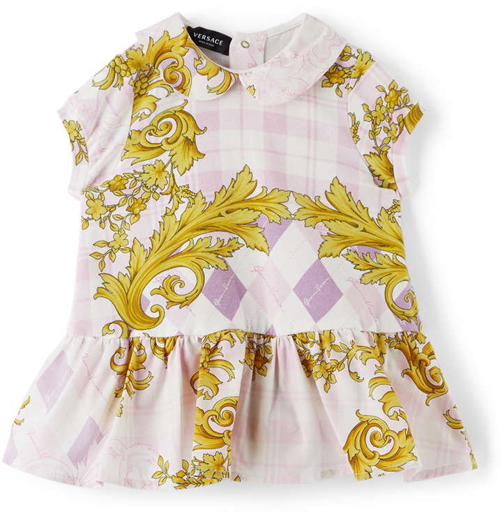 Photo: Versace Baby Pink Barocco Argyle Romper