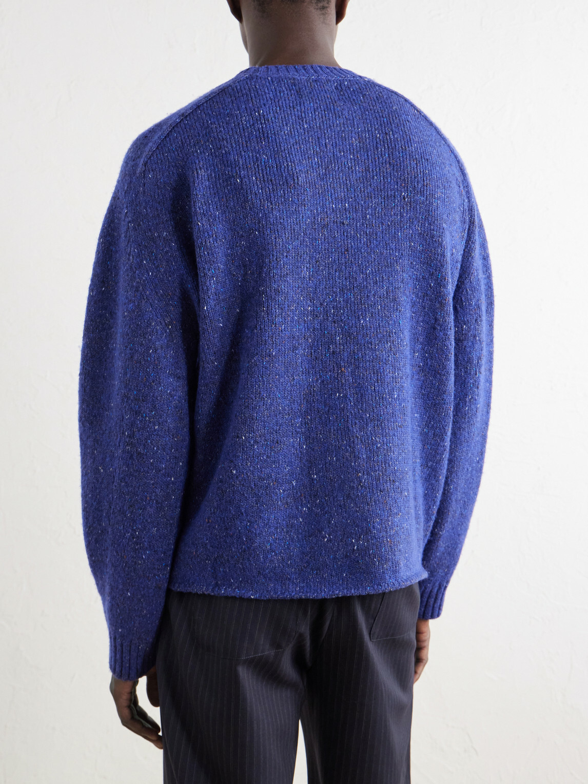 NN07 - Jim 60074 Wool-Blend Knitted Crewneck - Blue