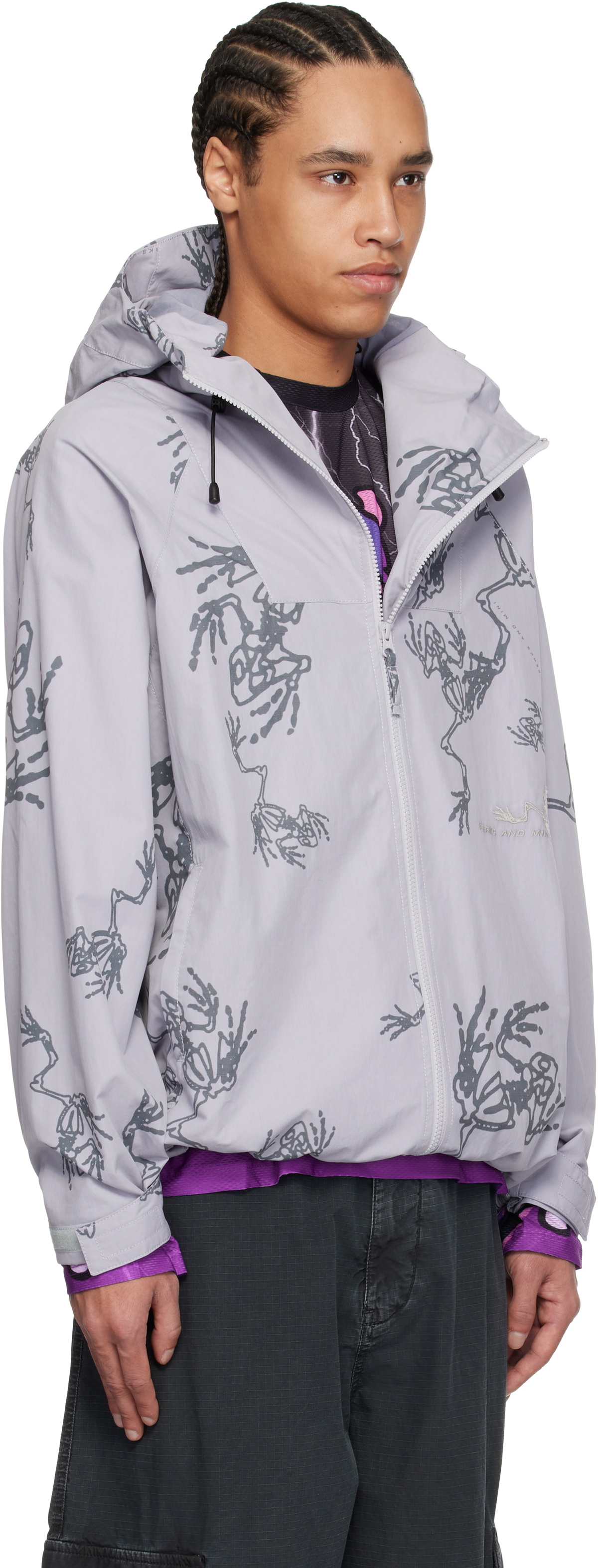 Perks and Mini Gray Dem Bones Light Weight Jacket