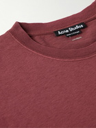 Acne Studios - Exford Logo-Appliquéd Garment-Dyed Cotton-Jersey T-Shirt - Burgundy