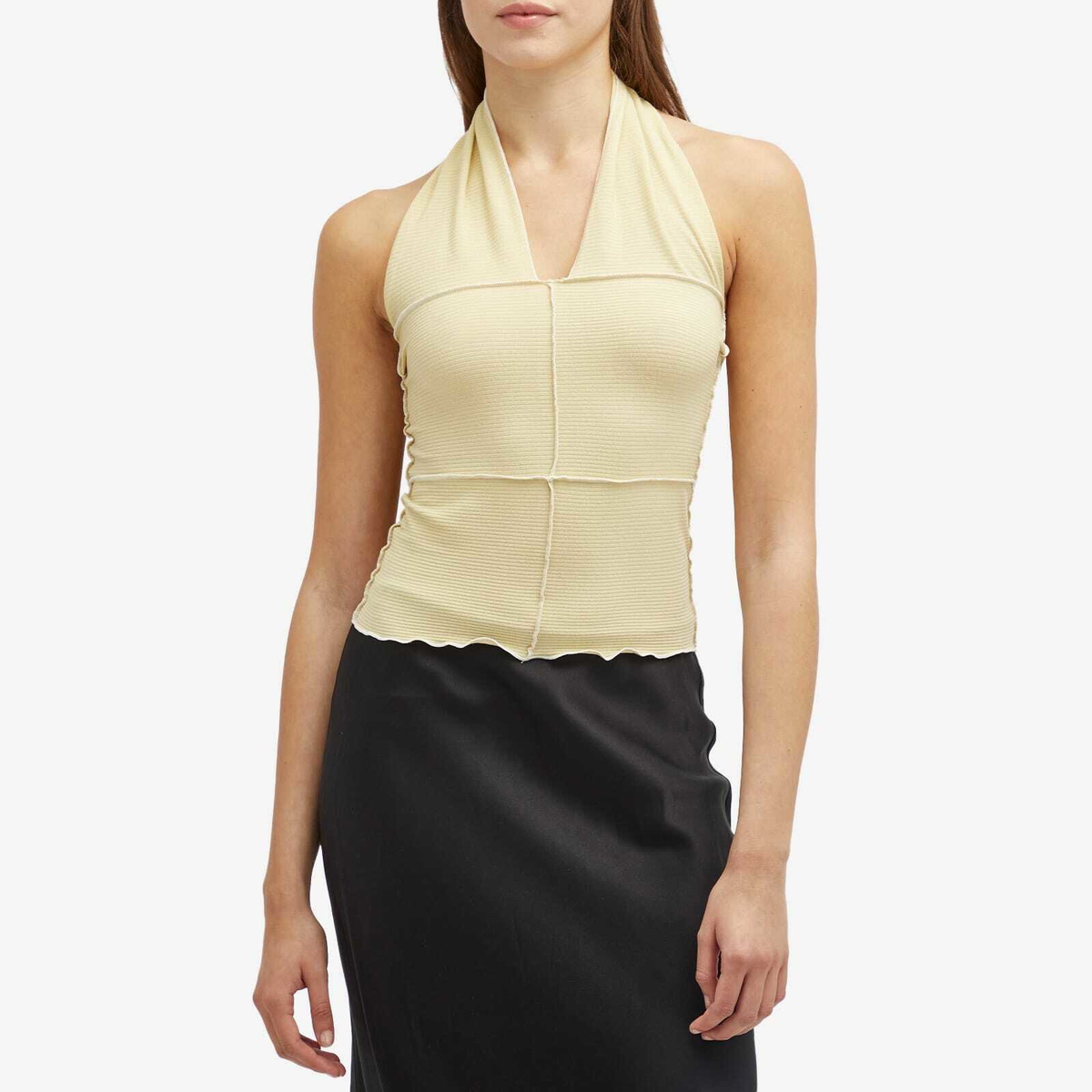 Baserange Women's Cinder Halt Top in Hen Yellow Baserange