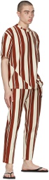 Opening Ceremony Off-White & Brown Jersey Striped Lounge Pants