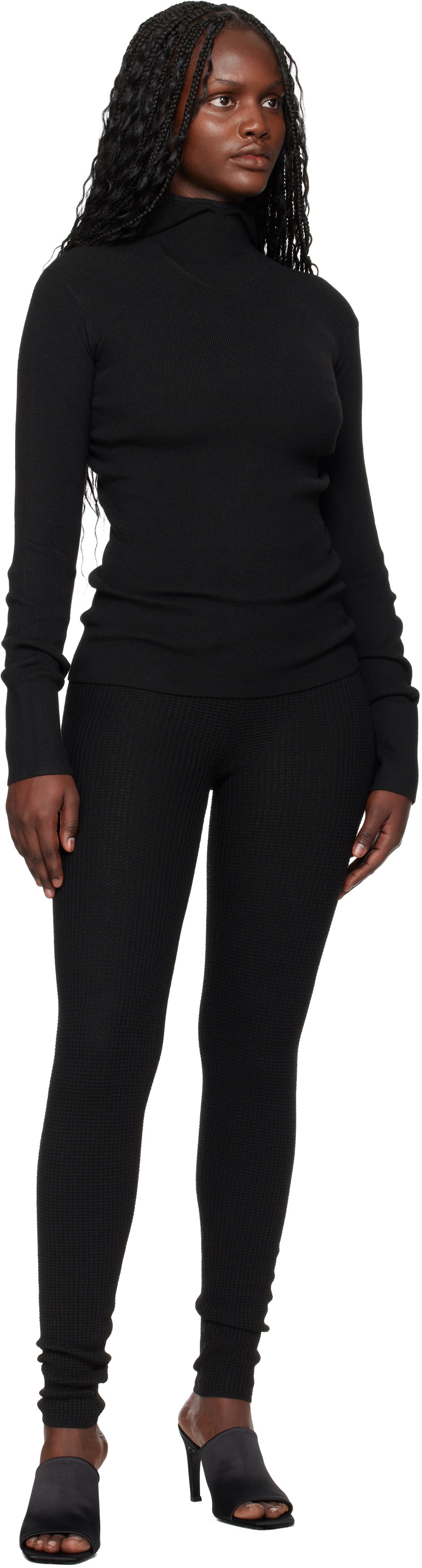 Fear of God ESSENTIALS Black Holiday Waffle Leggings