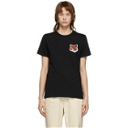 Maison Kitsune Black Velvet Fox Head T-Shirt