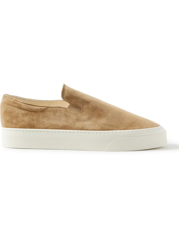 Photo: The Row - Dean Suede Slip-On Sneakers - Brown