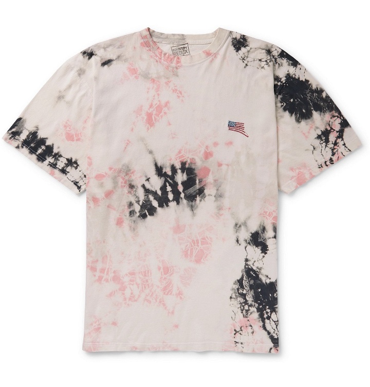 Photo: KAPITAL - Ashbury Oversized Embroidered Tie-Dyed Cotton-Jersey T-Shirt - Neutrals