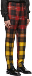 LU'U DAN SSENSE Exclusive Red & Yellow Gradient Tartan 70's Trousers